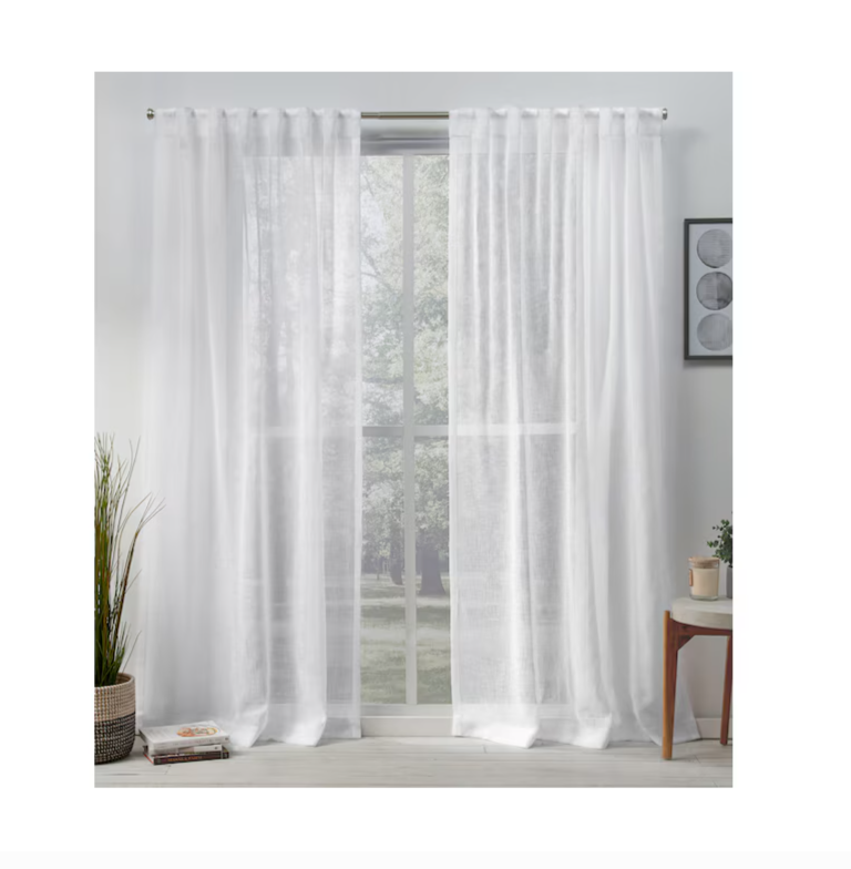 New! Exclusive Home 96-in Winter White Sheer Rod Pocket Curtain Panel Pair 2 Available