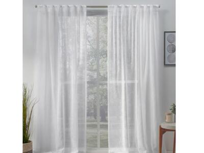 New! Exclusive Home 96-in Winter White Sheer Rod Pocket Curtain Panel Pair 2 Available