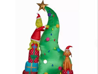 New! Dr. Seuss Airblown Grinch Scene Christmas Decoration Inflatable