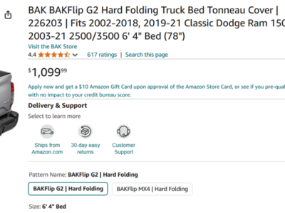 New! RAM 1500 BAKFlip G2 Hard Folding Truck Bed To