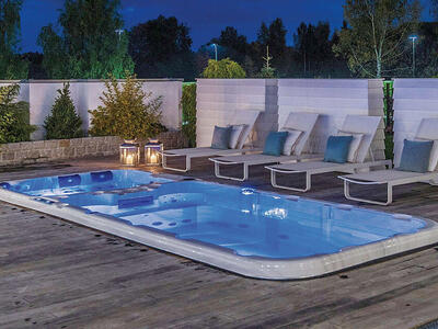 Crystal Spas Combo Unit Hot Tub & Swim Spa | LED Lighting, River Swim Jets, 5 Seats | Free In Home Consultation!