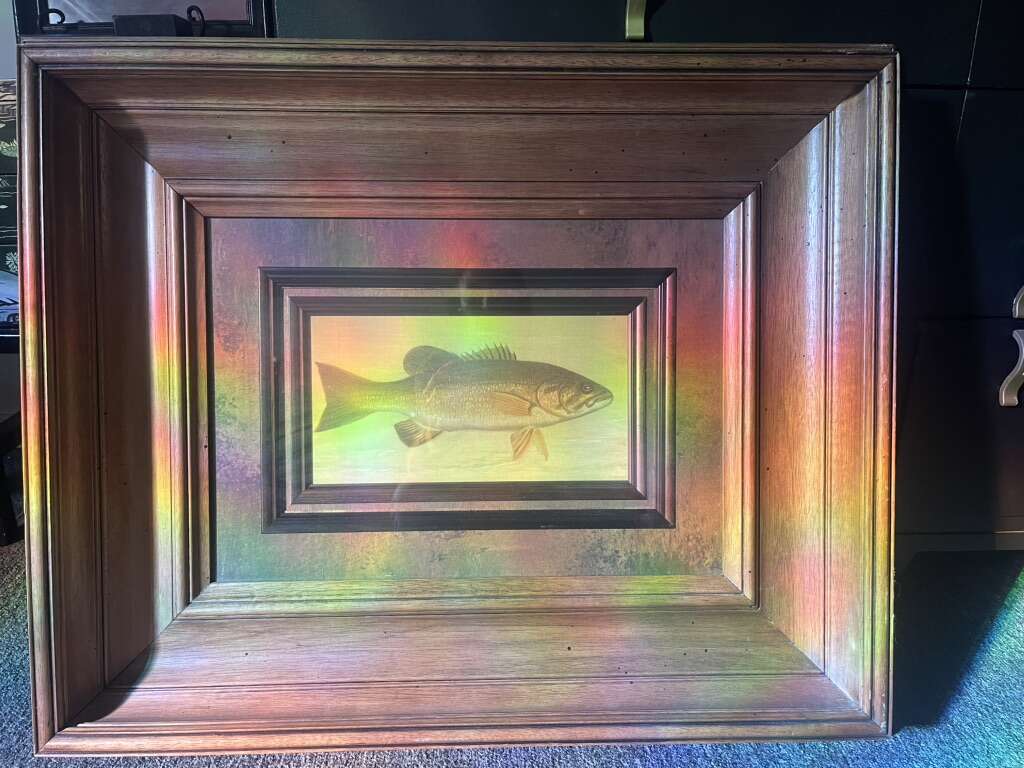 Large Wooden Bass Fishing 3D Frame Office