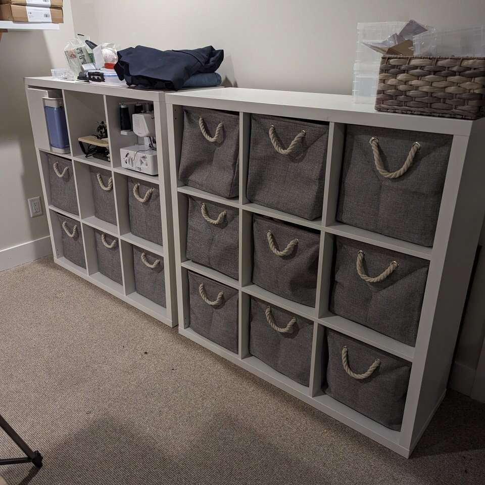 2 IKEA Kallax 3x3 cube shelving units Furniture