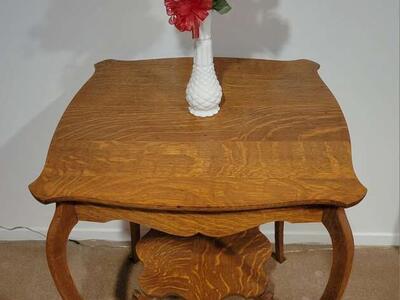 Vintage Oak Two Tier Table