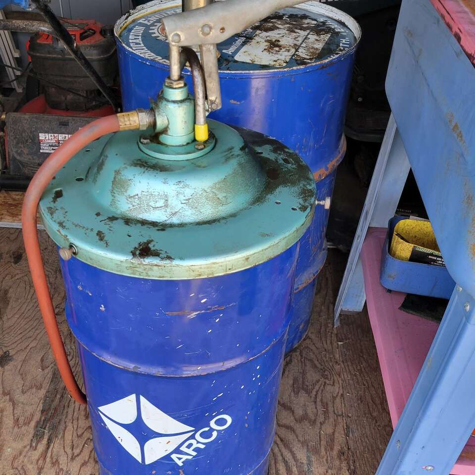 Vintage 15 gal Arco Barrel with Pump