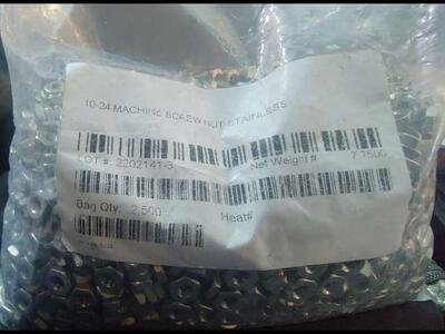 Brand New - 2,500 Stainless 10-24 Nuts