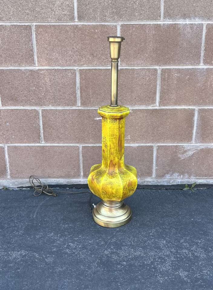 Mid Century Lava Lamp Yellow Ceramic