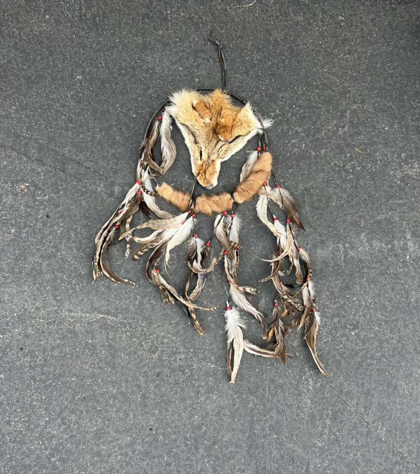 Red Fox Dream Catcher With Feathers Native