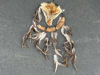 Red Fox Dream Catcher With Feathers Native