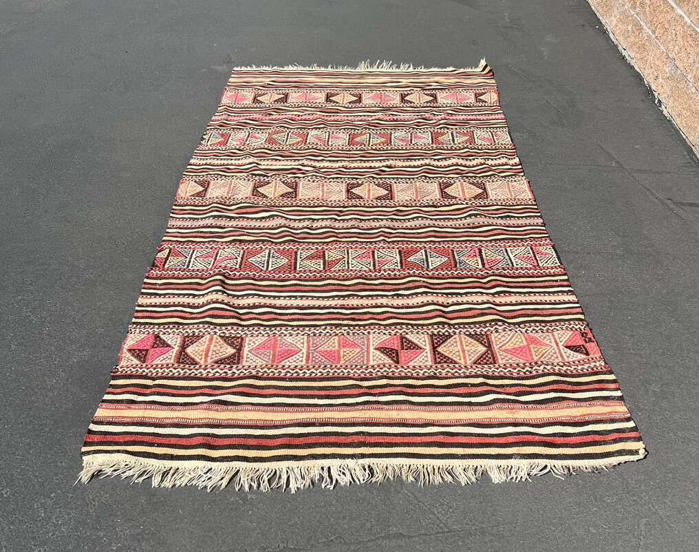 Vintage Turkish Balikesir Jijim Area Rug