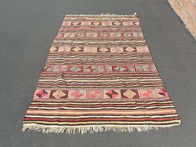 Vintage Turkish Balikesir Jijim Area Rug