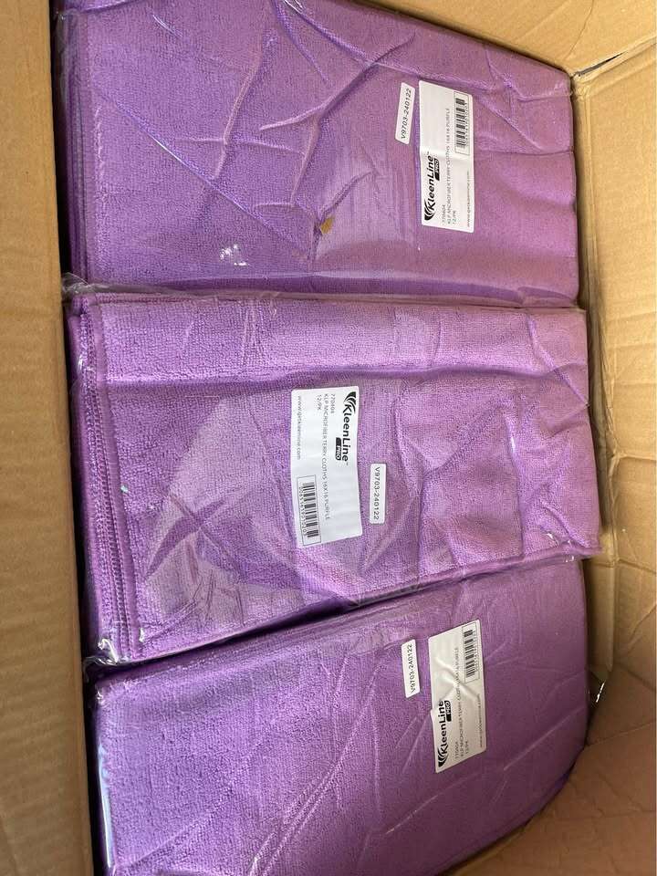 180 KLEENLINE PURPLE TERRY CLOTH TOWELS NEW