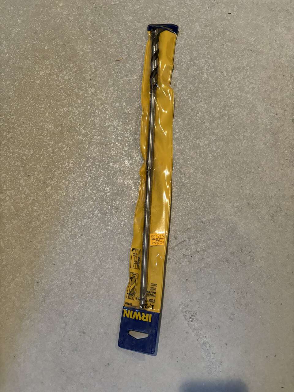 INSTALLER DRILL BIT 1/2" X 18" LONG