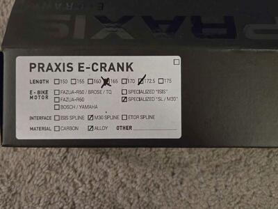 Praxis Specialized Ebike 172.5mm crank arms