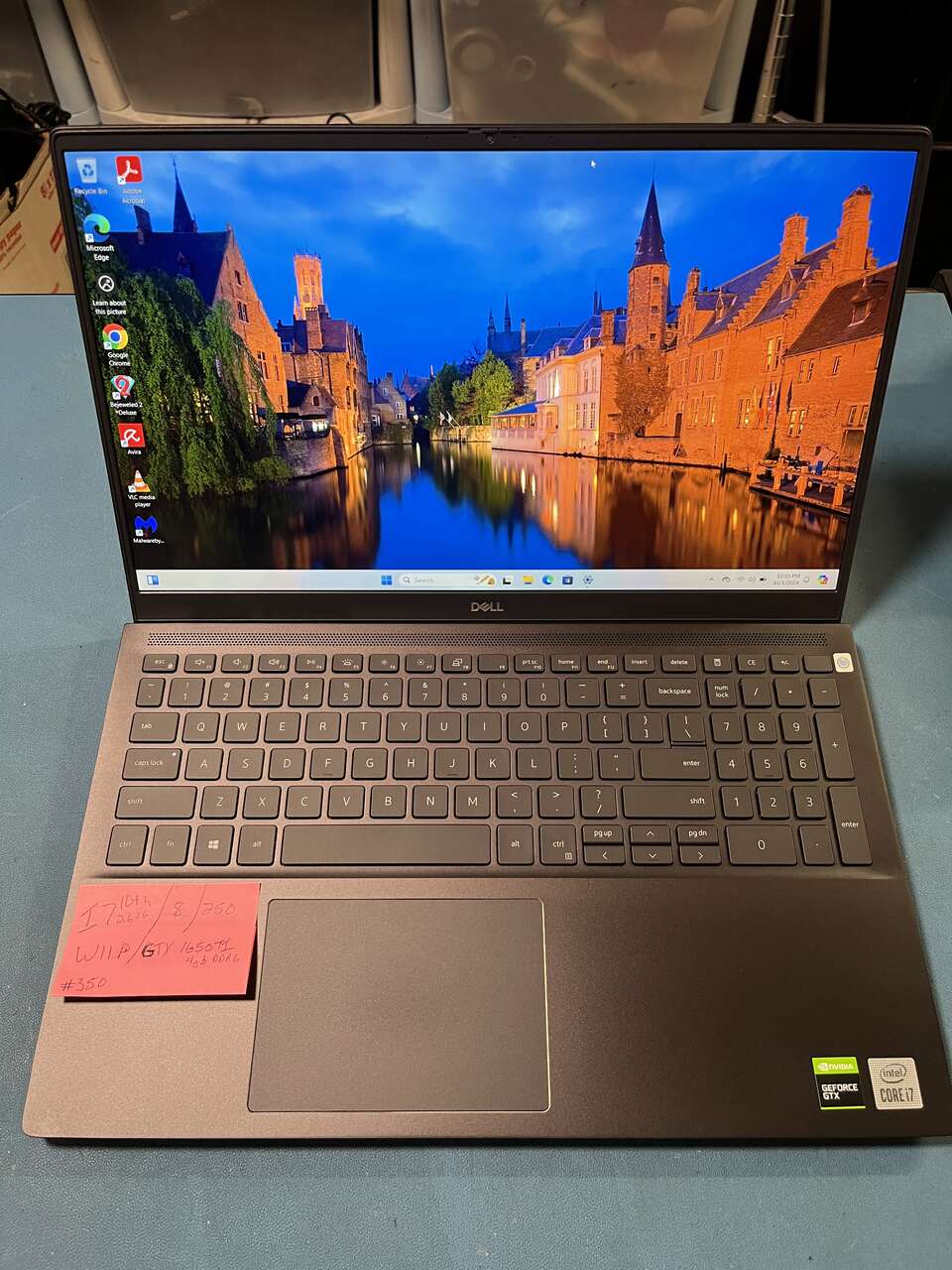 Dell 15.6" i7 10th gen, 16gb Ram, 250gb SSD, RTX 1650ti, Win 11 Pro, Cam, BT with warranty!