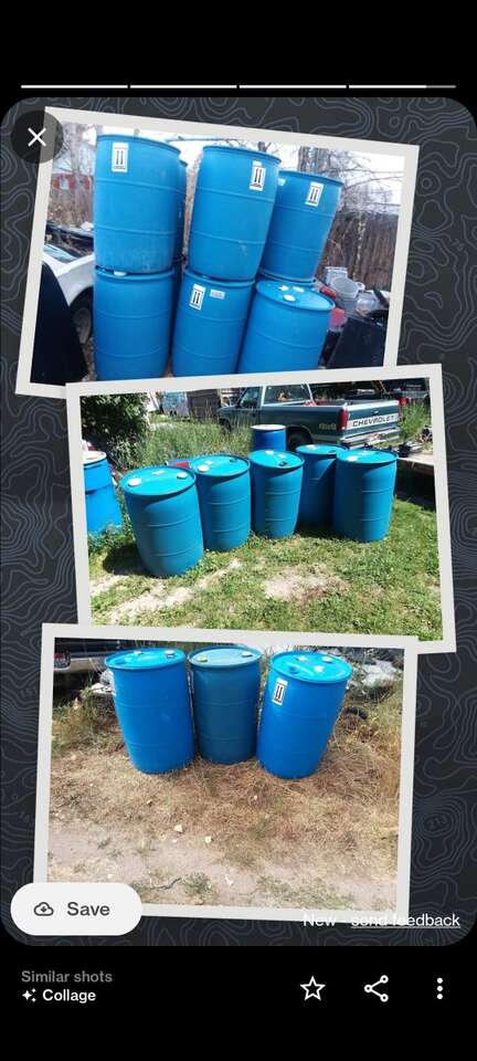 Used Blue Plastic 55 Gallon drums barrels ,food