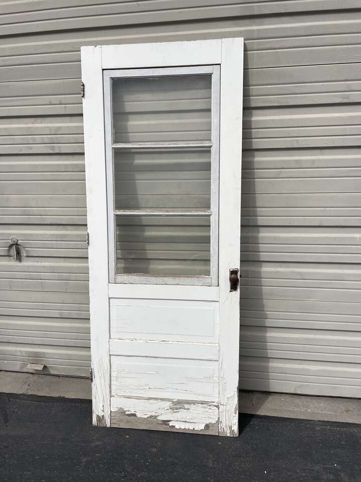 Old Wood Storm Door With Antique Handle