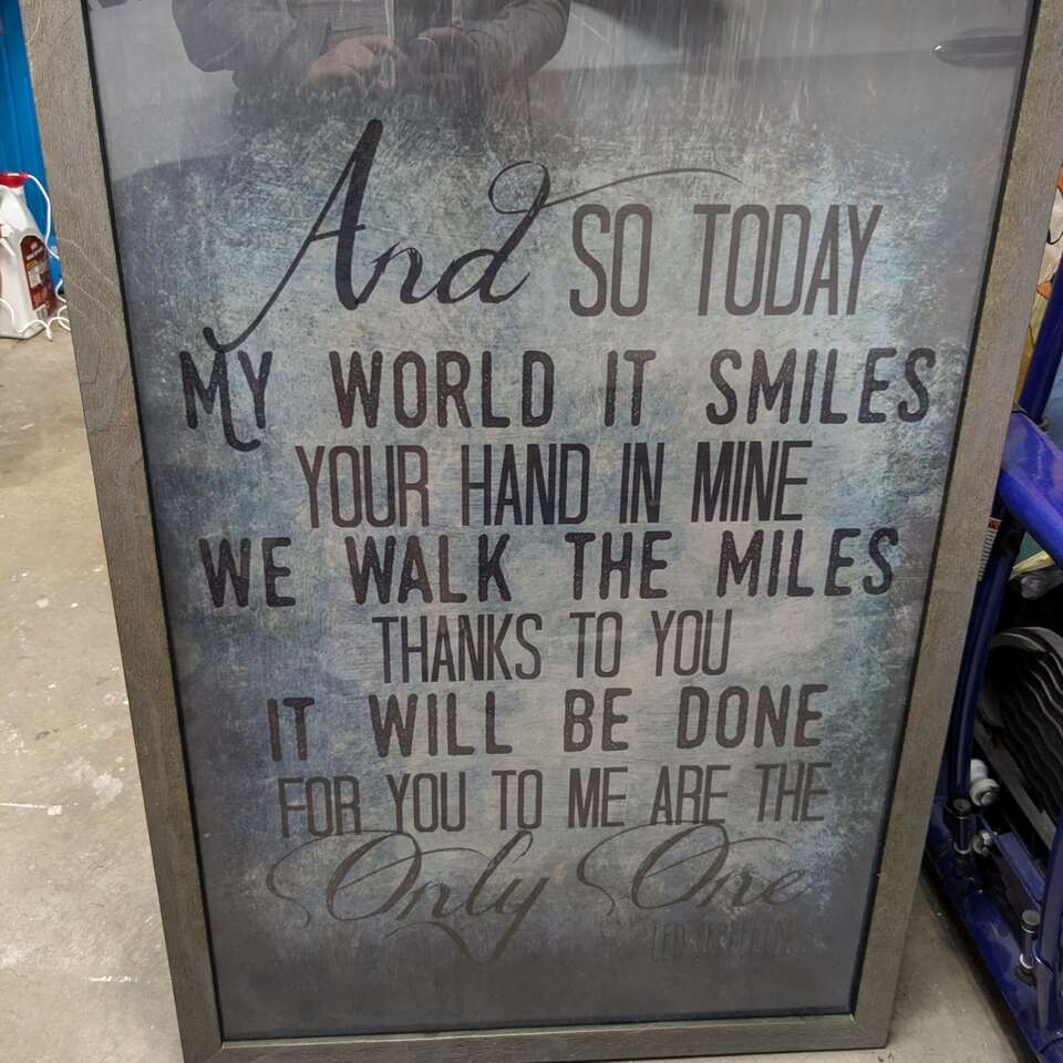 OBO Large Led Zeppelin Lyrics in Very Nice Frame.