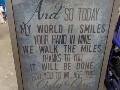 OBO Large Led Zeppelin Lyrics in Very Nice Frame.