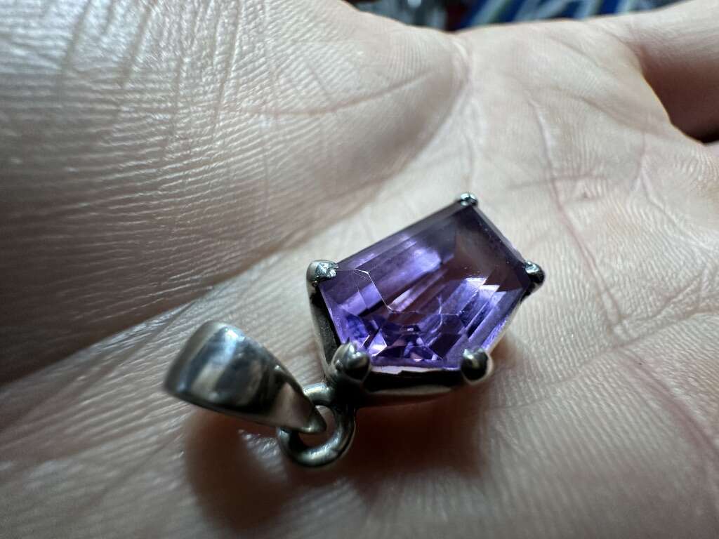 925 Silver Amethyst Pendant --(( Reduced Price ))-