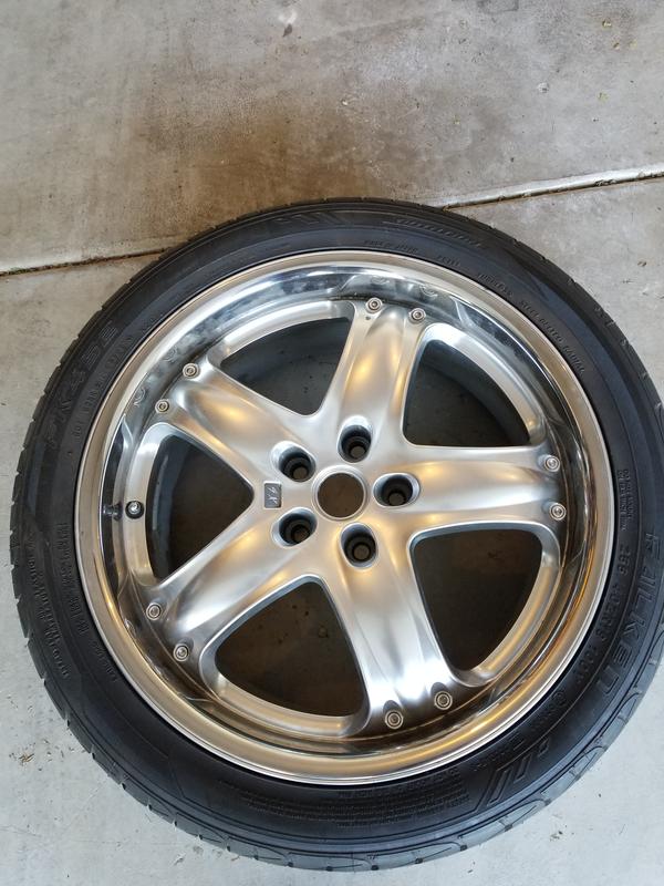 4 new &4 newish 255/40zr19 tires, 6 italian fondmetal wheels