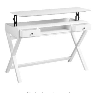 Homy Casa Parca 44 White Desk Lifting Top NEW