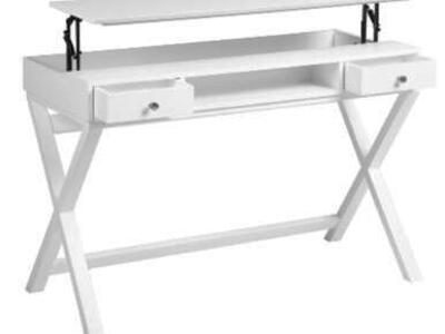 Homy Casa Parca 44 White Desk Lifting Top NEW