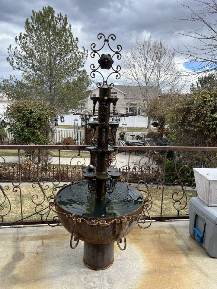 6 Feet Tall All Metal Garden Fountain