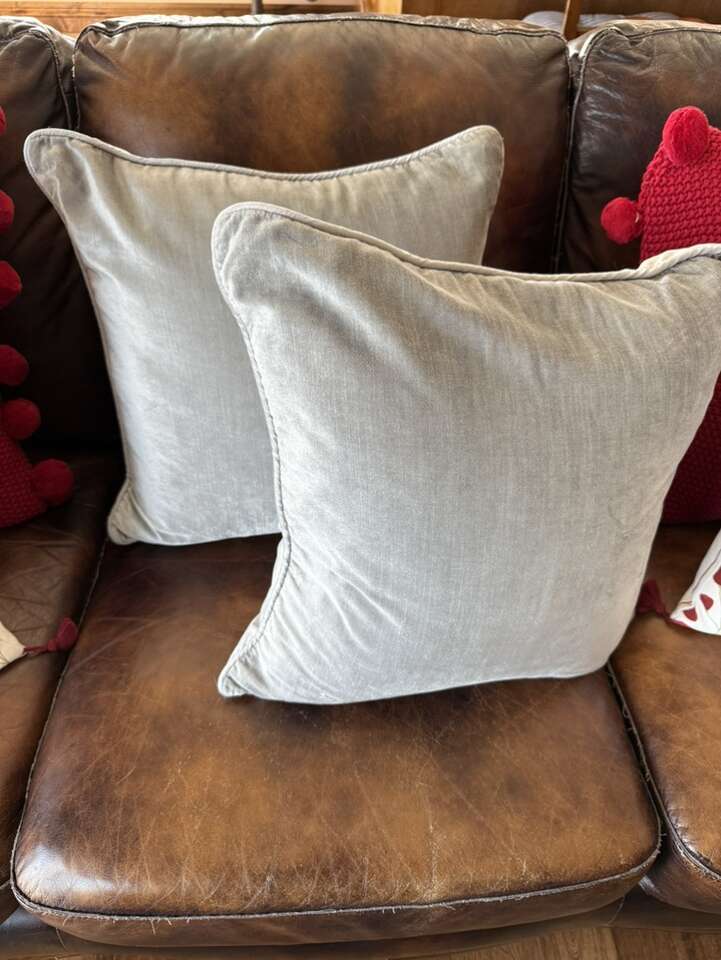 Pier One Set Of Gray Down Filled Pillows