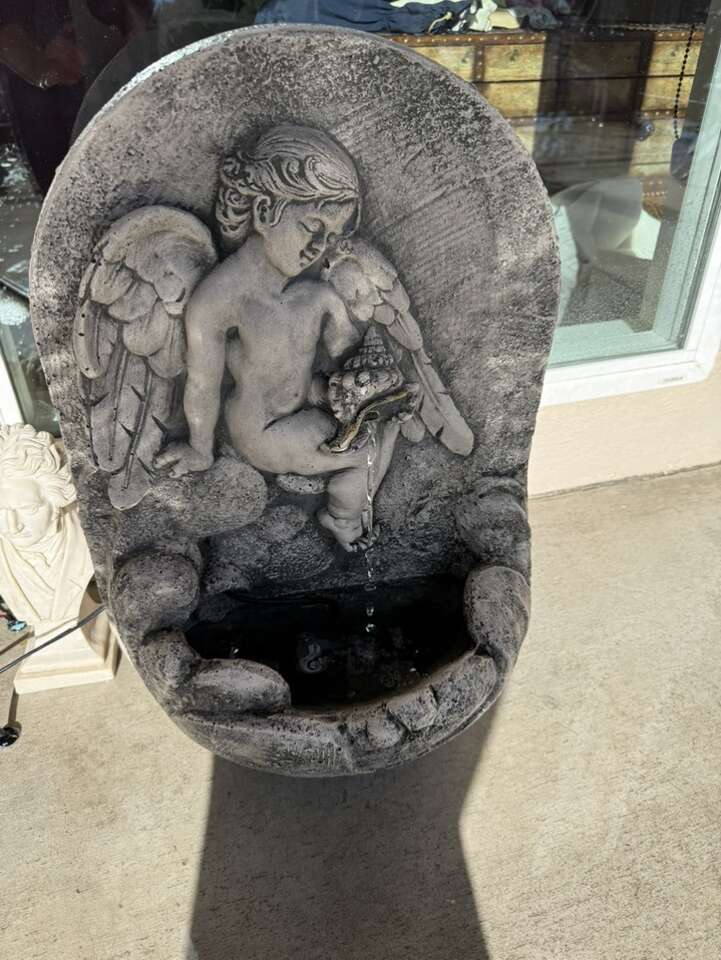 Concrete Angel Statue Fountain 23T 14W