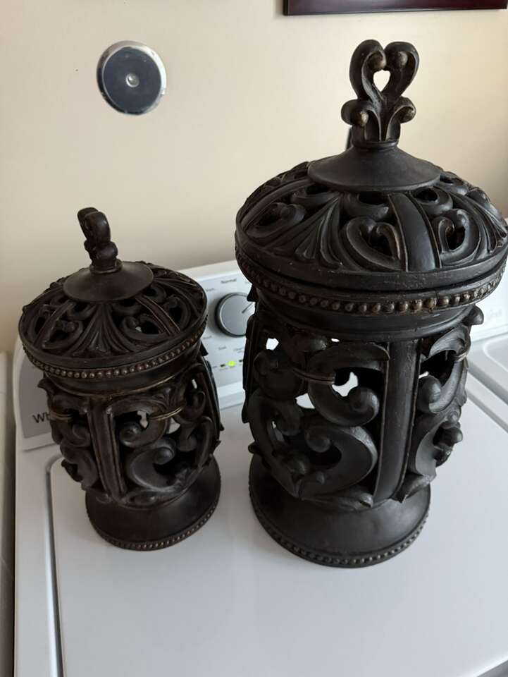 Set Of 2 Intricate Candle Holders