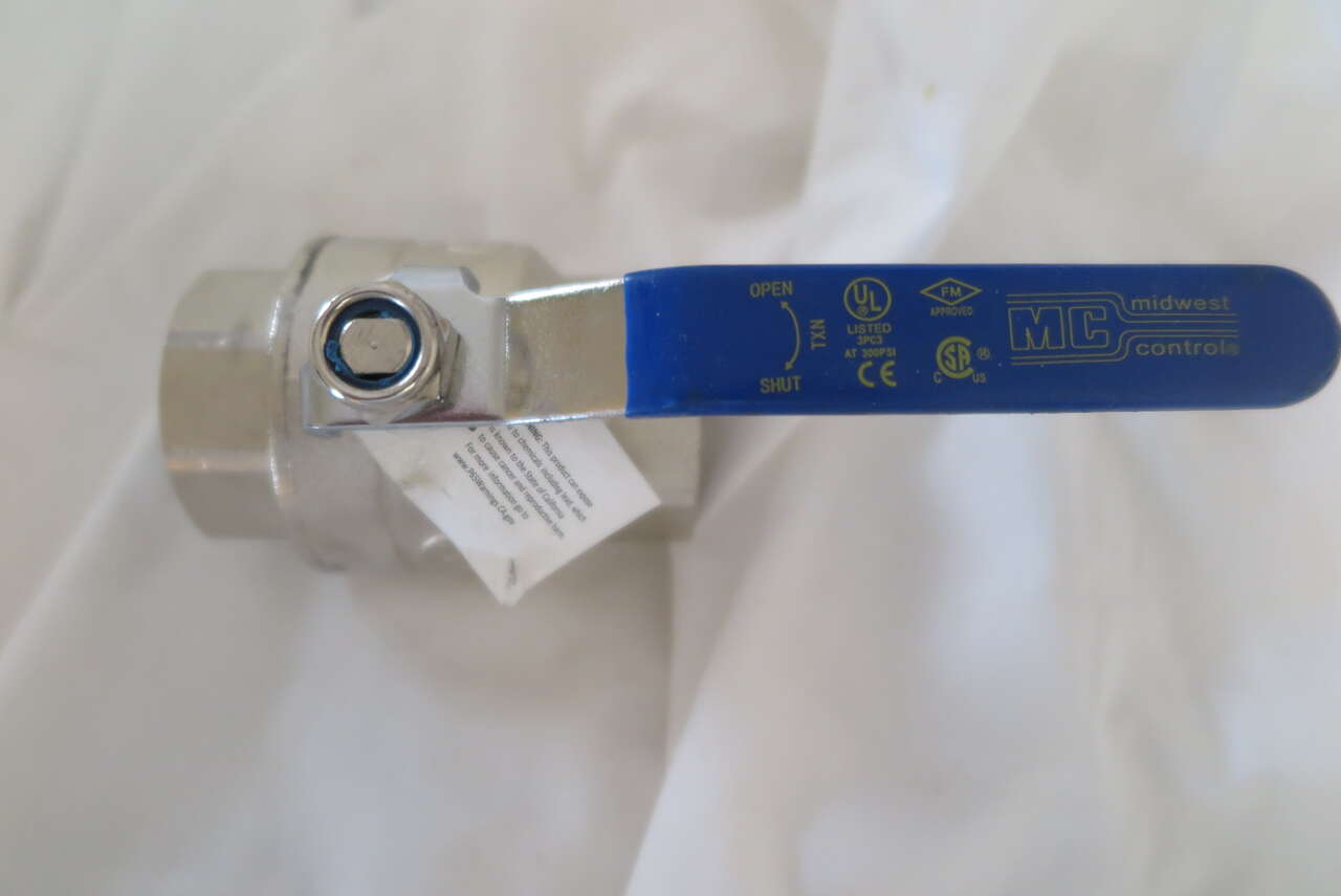 midwest controls 1 1/2" stainless steel ball valve