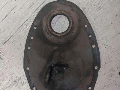 Original Small Block Chevy Metal Timing Cover - for 7" Dampener w/ Pointer