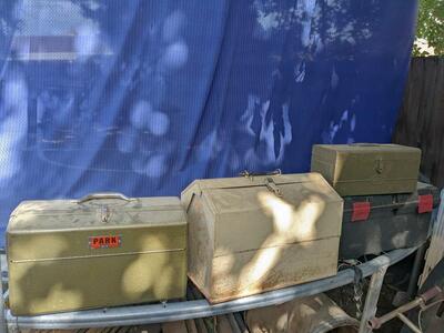 Toolbox Tackle box steel machinists tool multiple compartment rolling cart carry chest