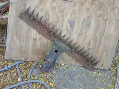 Sickle bar mower yard art walk behind Gravely