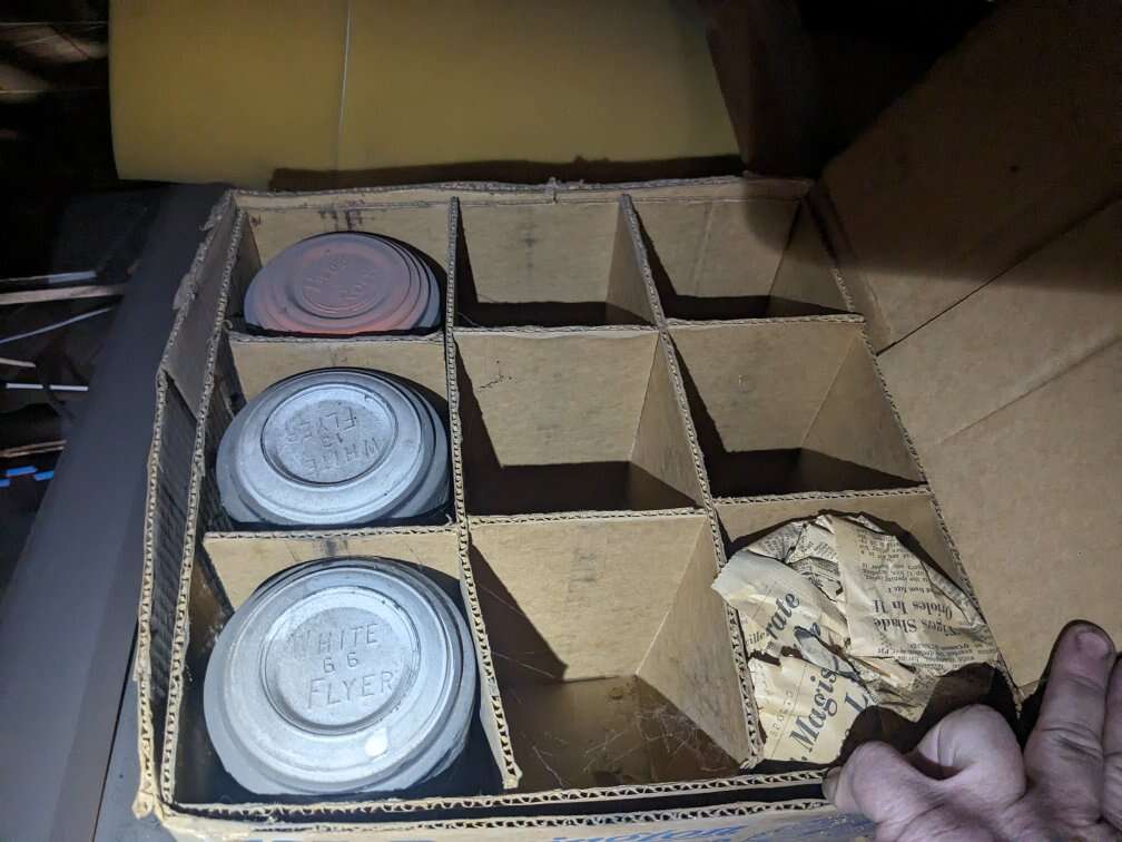 Vintage clay pigeons targets shotgun reloading