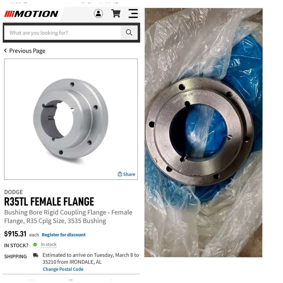 NEW DODGE R35TL FEMALE FLANGE