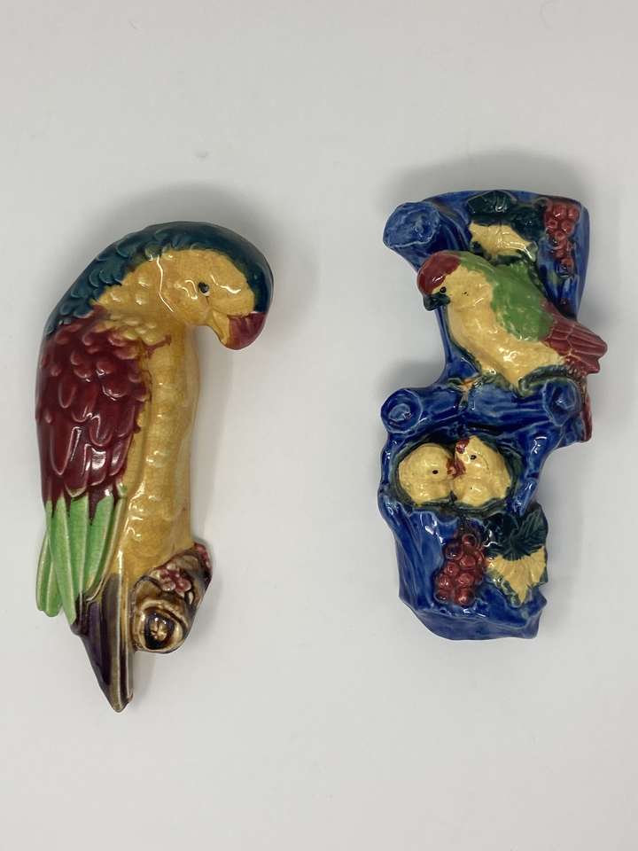 Antique Japanese Parrot pocket vases (pair) - 1920s