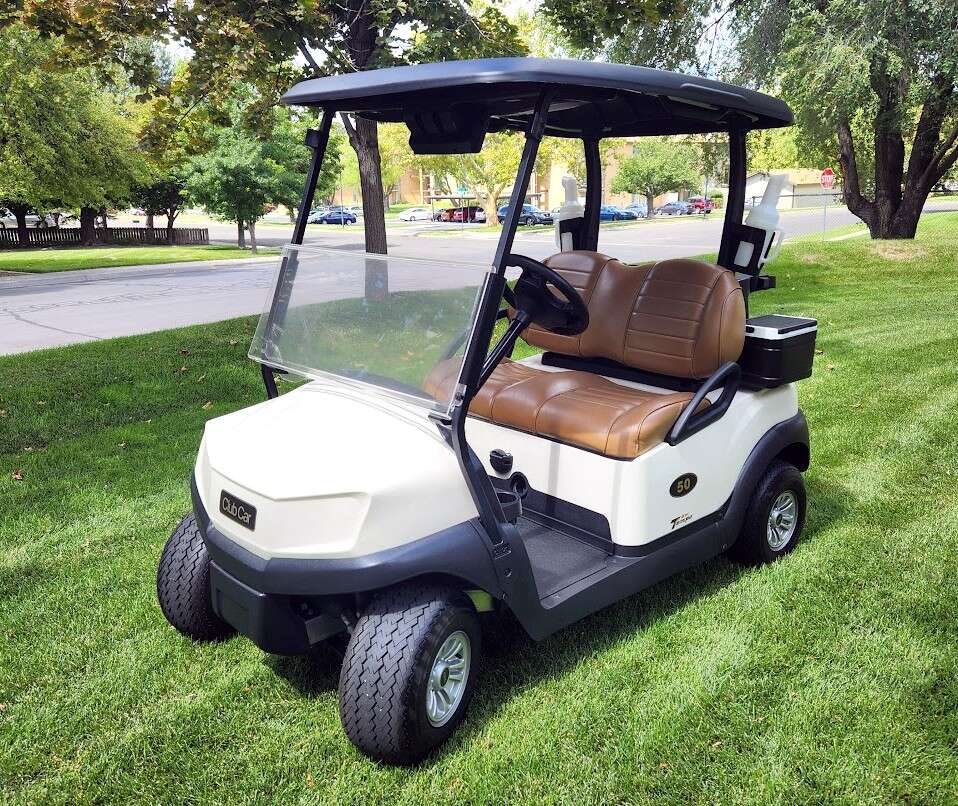 2023 White Lithium-powered Club Car TEMPO Golf Cart Demo