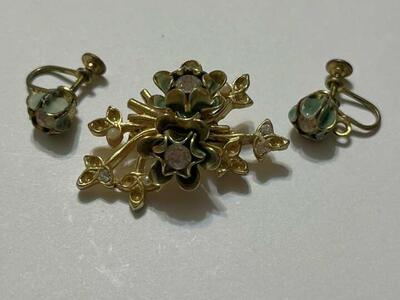 Vintage Broach & Earrings