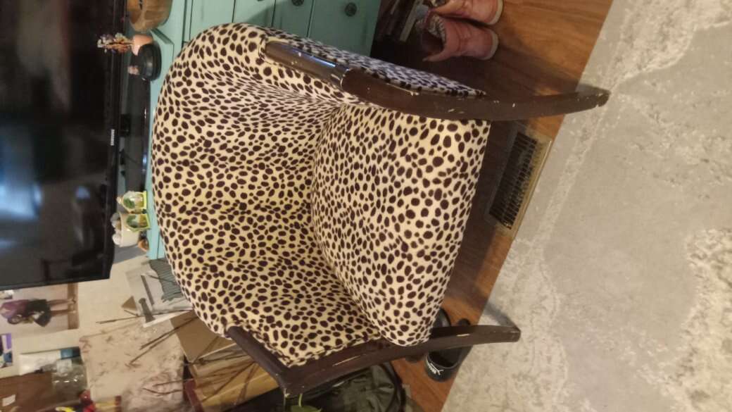 Leopard print barrel chair