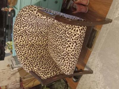 Leopard print barrel chair