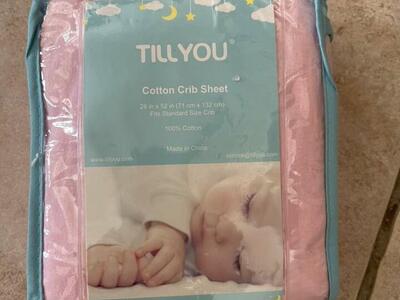 Till you Cotton Pink Crib Sheet 28 X 52