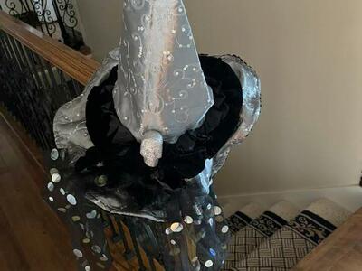 Grasslands road deluxe witch hat with skull