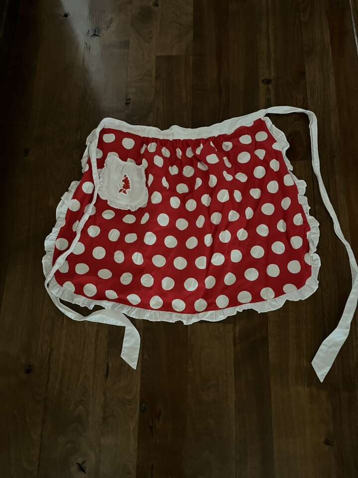 Disneyland Minnie Mouse apron red/white polka dots