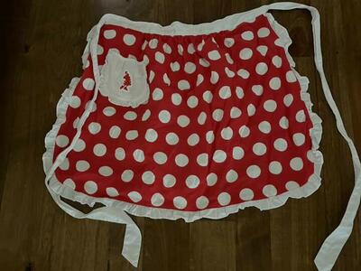 Disneyland Minnie Mouse apron red/white polka dots