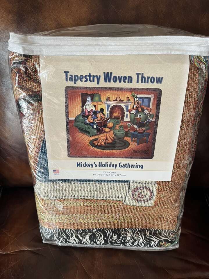 Disney Mickeys Holiday Gathering Throw New!