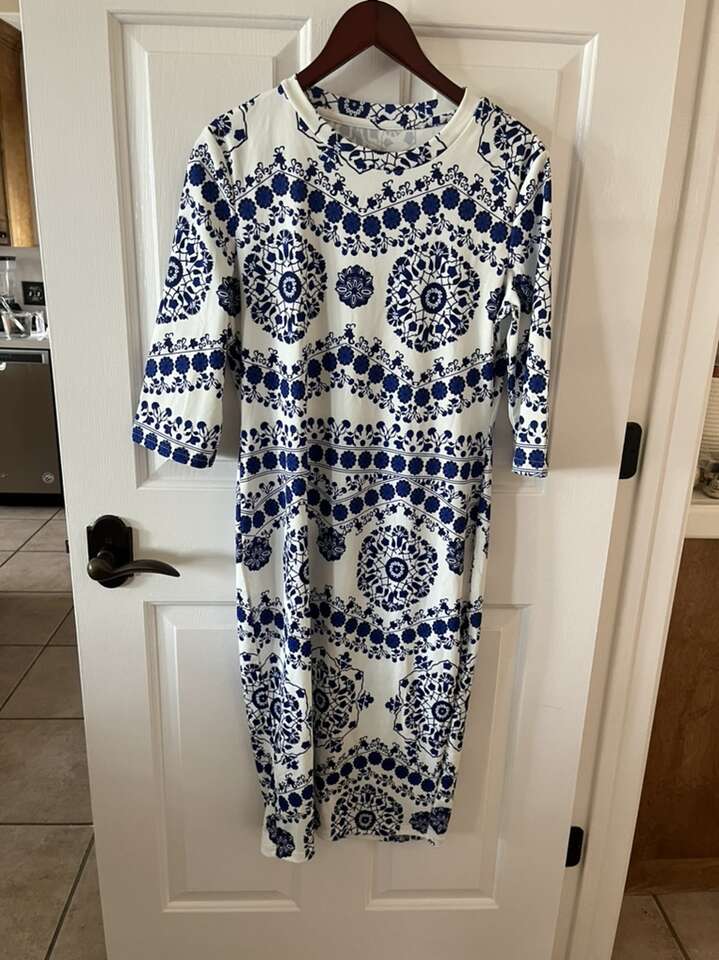 Dress blue/white Aline size medium no tags