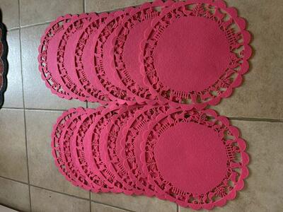 Set Of 13 Intricate Placemats Pink