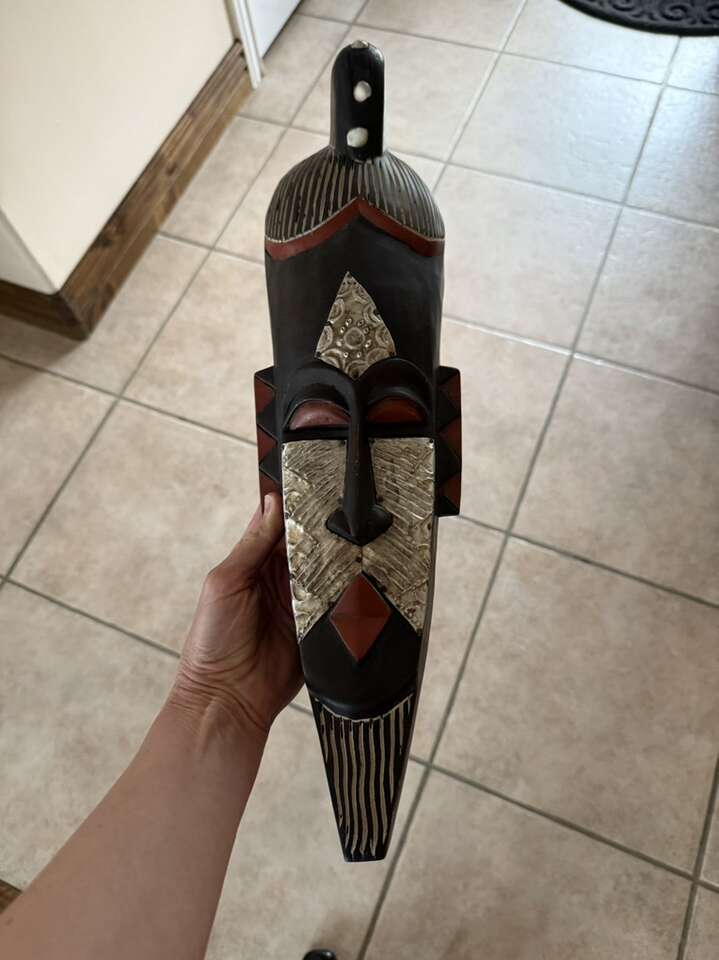 African Wood Mask 19 Tall